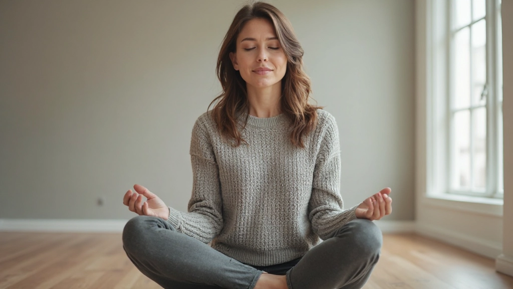 Persoon die mediteert in een stille ruimte met zachte natuurlijke lichtinval